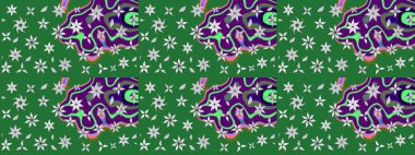 Yeşil renkli çiçekler. Çiçekli çizim şekli. Renkli Bahar Teması eskiz kalıbı. Düz Çiçek Elementleri Tasarımı.