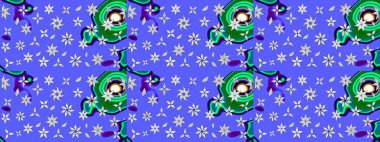 Yatak çarşafları, ceket, paket tasarımı, kumaş ve moda kavramları için tekstil baskısı. Eskiz modeli etnik tasarım. Çiçekleri, deniz kabukları, mandalaları ve suluboya efektleri olan deniz altyapısı.