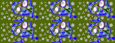 Raster illüstrasyonu. Küçük çaplı çiçeklerdeki basit şirin desenler. Tekstil veya kitap kapakları, imalat, duvar kağıtları, baskı, hediye paketi ve yapıştırma kitabı için çiçek eskiz geçmişi.