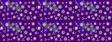 Düz Çiçek Elementleri Tasarımı. Mor renkli çiçekler. Güzel çiçek deseni. Renkli Bahar Teması çizim şablonu.