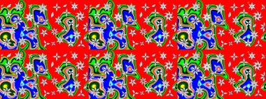 Tekstil, kumaş, kapaklar, duvar kağıtları, baskı, naylon, koleksiyon defteri, örgü, dekupaj için güzel bir eskiz. Küçük kırmızı çiçeklerle oldukça kaliteli besin torbası deseni.