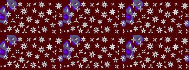 Tekrar eden çiçek arkaplanı, zarif kırmızı çiçek duvar kağıdı. Kırmızı renkler üzerine çiçek desenli çizimler, el yapımı papatyalar, papatyalar..