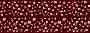 Raster Çiçek İllüstrasyonu 'nun şirin tekstili. Kırmızı renkli etnik çiçeklerle zarif bir eskiz şekli..