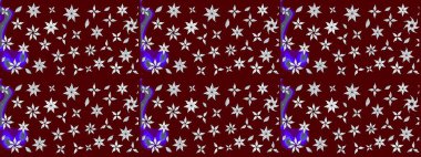 Tomurcukları çiçek olan sevimli bir çiçek deseni. Kumaş, tekstil, duvar kağıdı baskısı için. Raster illüstrasyonu. Raster. Eskiz geçmişi. Antika retro tarzı.