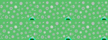 Motley illüstrasyonu. Küçük çiçekte güzel bir desen. Küçük renkli çiçekler. Yeşil çiçekli bahar çiçekleri. Moda baskıları için zarif bir şablon.