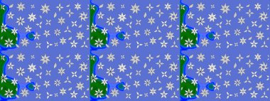 Suluboya çizimi. El çizimi. Mavi renkli çiçekler. Çiçekli çizim deseni.