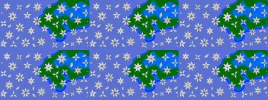 Mavi renkli çiçekler. Tatil havası. Bahar mevsimi. Nazik romantik baskı. Raster güzel bir çiçek deseni çiziyor..