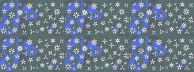 Tarafsız renklerde çiçekler. Raster illüstrasyonu. Küçük çiçekte sevimli çiçek deseni var..