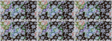 Düz Çiçek Elementleri Tasarımı. Güzel, pürüzsüz bir desen. Renkli Yaz Temalı Kusursuz Arkaplan. Güzel kumaş deseni. Yazdır. Raster çiçekli arka plan.