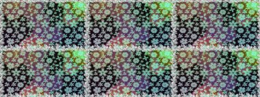 Renkli Bahar Temalı Kusursuz Arkaplan. Düz Çiçek Elementleri Tasarımı. Gri renkli, zarif çiçek buketli suluboya. Raster illüstrasyonu.