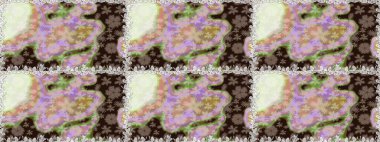 Tarafsız renklerde bahar çiçekleri. Yaprak ve çiçeklerin suluboya resmi, tarafsız renklerde kusursuz desen. Raster illüstrasyonu.