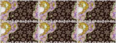 Birçok kahverengi ve soyut çiçekli tropikal desenler. Varicolobrown raster kusursuz illüstrasyon. Küçük çiçekte sevimli çiçek deseni var..