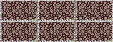 Suluboya çizimi. Çiçeklerle kusursuz desen. El çizimi. Kahverengi renkte çiçekler.