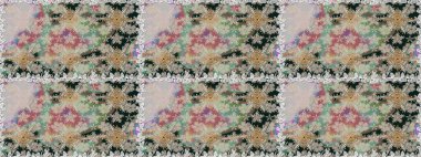 Raster illüstrasyonu. Raster deseni. Tarafsız renklerde yaz çiçekleri. Küçük çiçekte sevimli çiçek deseni var..