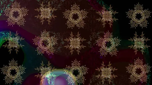 Kar tanesi süsleme deseni. Kar taneleri arka planda. Renkli arka planda izole edilmiş kar tanelerinin düz tasarımı. Kar taneleri deseni. Raster illüstrasyonu.