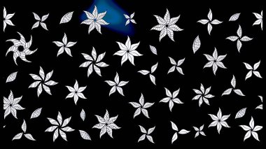 Kabile sanatı boho baskısı, klasik çiçek arkaplanı. Arkaplan dokusu, duvar kağıdı, çiçek temalı siyah renkler. Soyut etnik raster çizim kalıbı.