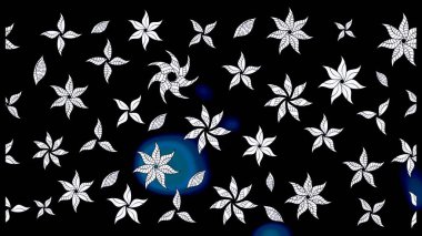 Siyah renkli çiçekler. Çiçek süslemeli çizim deseni. Raster illüstrasyonu.