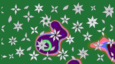 Renkli Bahar Teması eskiz kalıbı. Çocuk stili. Çiçekli eskiz arkaplanı. Düz Çiçek Elementleri Tasarımı.