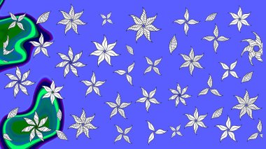 Mavi renkte güzel çiçekli eskiz deseni, suluboya çiçek deseni, duvar kağıdı, kart ya da kumaş için fayanslı. Raster..