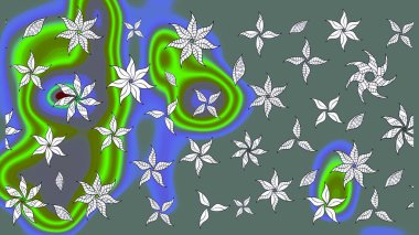 Raster düz çiçek çizim deseni. Tarafsız renklerde çiçekler. Tasarım hediye paketi, tebrik kartları, posterler ve afiş tasarımı.
