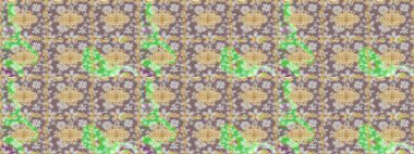 Tarafsız renklerde altın element. Tasarım şablonu için çizgi çizimi sınırı. Davetiyeler, kartlar, web sayfası için Raster illüstrasyon. Altın desenli çiçek dekoru. Doğu tarzı ögesi.