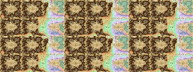 Kahverengi renkler ve altın elementler. Raster altın çiçek süsü brokar kumaş ve cam desenli. Çiçek desenli altın metal. Altın deseni çiz.