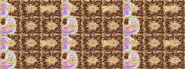 Dekoratif simetri arabesk. Ortaçağ çiçek desenini çiz. Raster illüstrasyonu. Kahverengi renklerde altın. Doğum günü, davetiye ya da afiş için tebrik kartı.