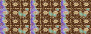 Altın şablonu çiz. Kahverengi renkler ve altın elementler. Çiçek desenli altın metal. Raster altın çiçek süsü brokar kumaş ve cam desenli..