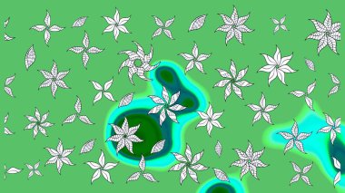 Güzel kumaş deseni. Karalama çiçeği. Zentangle soyut çiçekleri. Düz Çiçek Elementleri Tasarımı. Raster illüstrasyonu. Renkli Bahar Teması çizim şablonu.