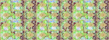 Tasarım için Damask çizim kalıbı. Tarafsız renklerde altın elementlerle Raster çizim deseni.