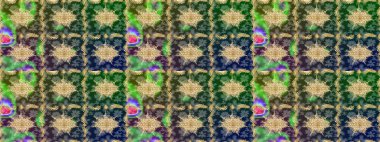 Skeç raster arka planı. Çiçek desenli çizim. Duvar kâğıdı barok, İspanyol kumaşı. Yeşil renkler üzerine grafiksel modern çizim deseni.