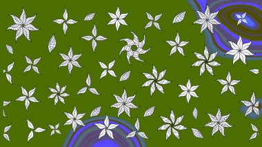 Güzel kumaş deseni. Renkli Yaz Temalı eskiz kalıbı. Düz Çiçek Elementleri Tasarımı. Raster illüstrasyonunda çiçek deseni çizimi.