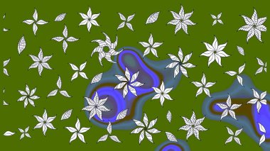 Düz Çiçek Elementleri Tasarımı. Renkli Bahar Teması eskiz kalıbı. Parlak arkaplan eskiz desenli çiçekli fantezi tasarımı.