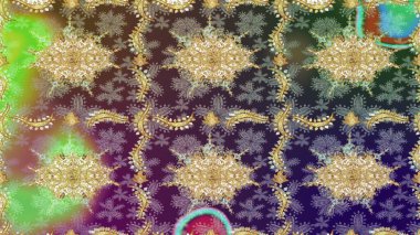 Tekrarlayan ögelerle soyut arkaplan çiz. Tarafsız ve altın desenli. Zarif raster klasik desen.