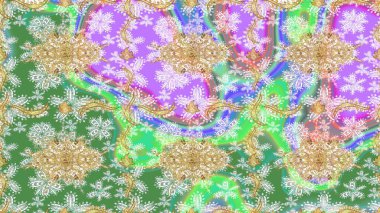 Tarafsız renklerde altın çiçekli eskiz deseni. Senin tasarımın için, duvar kağıdı. Raster geometrik arka plan. Altın renkli çizim çizimi.