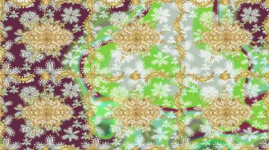 Geleneksel oryantasyon süsü. Klasik klasik klasik arka plan. Tarafsız renklerde altın elementlerle çizim. Klasik Raster altın eskiz modeli..