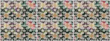 Sevimli çiçek raster deseni. Düz Çiçek Elementleri Tasarımı. Tarafsız renklerde çiçekler. Kusursuz Renksiz Bahar Teması Kusursuz Arkaplan.