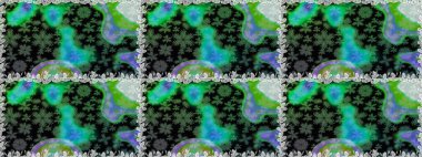 Tekstil, kumaş, kapaklar, duvar kağıtları, baskı, naylon, yapıştırma, örgü, dekupaj için çiçeksiz arkaplan. Oldukça eski bir besin torbası deseni, küçük yeşil renkte, çiçekler. Millefleurlar.