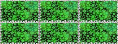 Modern çiçek arkaplanı. Moda baskıları için zarif bir şablon. Parlak renkli çiçekleri ve yeşil renkli yaprakları olan kusursuz çiçek desenleri. Halk stili.