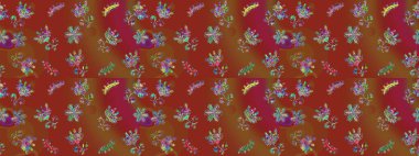 Kar tanesi renkli desen. Snowflakes desen. Raster kar taneleri arka plan. Renk arka plan üzerinde izole soyut kar taneleri ile düz tasarım. Raster illüstrasyon.