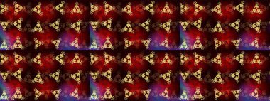 Noel ve yeni yıl moda baskıları için tatil tasarımı. Kahverengi, kırmızı ve siyah kar taneleri. Raster illüstrasyonu. Kar tanelerinin soyut arkaplanlı Noel deseni.