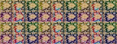 Barok tarzında altın çiçek süsü. Damask çizim kalıbı arka planı tekrarlıyor. Antika altın tekrarlanabilir duvar kağıdı. Bej renklerdeki altın element.