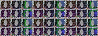 Çocuksu tasarım. Tekstil, kumaş, ambalaj, hatıra defteri için hoş bir çiçek arkaplanı. Gri arka planda. Elle çizilmiş karalama çiçekleri ile pürüzsüz desen.