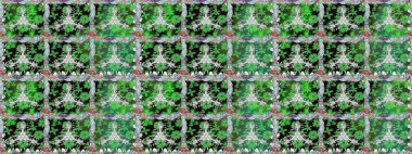 Modern çiçek arkaplanı. Parlak renkli çiçekleri ve yeşil renkli yaprakları olan kusursuz çiçek desenleri. Moda baskıları için zarif bir şablon. Halk stili.