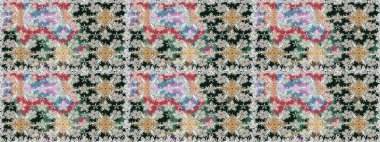 Çiçekli karalama şeklinde Raster çiçek deseni. Tarafsız renklerde bahar çiçekleri. Raster illüstrasyonu.