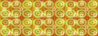 Noel ve yeni yıl moda baskıları için tatil tasarımı. Sarı, nötr ve turuncu kar taneleri. Renkler. Kar tanelerinin soyut arkaplanı olan şirin bir Noel arkaplanı. Raster illüstrasyonu.