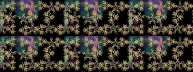 Moda baskıları için zarif bir şablon. Halk tarzı. Modern çiçek arkaplanı. Parlak renkli çiçekleri ve siyah yaprakları olan harika bir çiçek deseni..