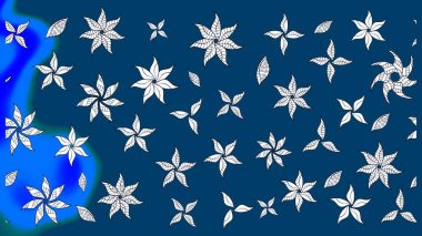 Güzel karalamalı çiçek desenli çizim. Güzel kumaş deseni. Raster illüstrasyonu. Küçük çiçekte sevimli çiçek deseni var..