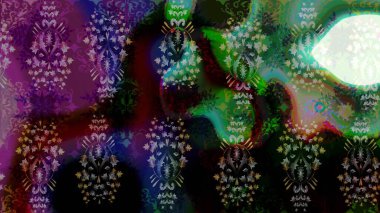 Raster dikişsiz çiçek deseni. Vadinin çiçekleri siyah renklerde.