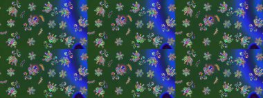 Karşılama ya da düğün geçmişi olarak kullanılabilir. Paket kağıdı için en iyisi. Yeşil lale çiçekli Raster eskiz deseni. Doğal kozmetik ürünleri, parfüm, çiçekçi dükkanı için bahar ihalesi tasarımı.